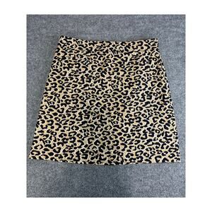 Talbots Women's Leopard Animal Knee Length Pencil A Line Skirt Size 10